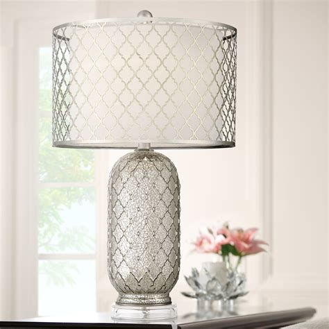 metal and fabric lamp|Metal And Glass Table Lamps .